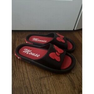 Disney Women Minnie Mouse Bow Comfort Slide Sandal Size 11